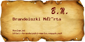 Brandeiszki Márta névjegykártya